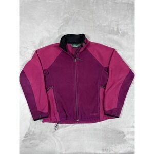 L.L. Bean Fleece Jacket Womens M Purple Pink Polartec Excellent Full Zip‎ Mock